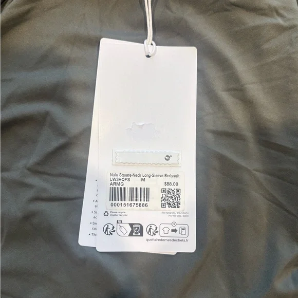 Lululemon Athletica Green Asymmetrical Long Sleeve Bodysuit - Picture 6 of 6